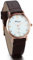 JewelryWe Damen Armbanduhr, Lieben, Einfach Casual Analog Quarz Uhr mit Leder Armband & Strass Zifferblatt, Braun Rose Gold
