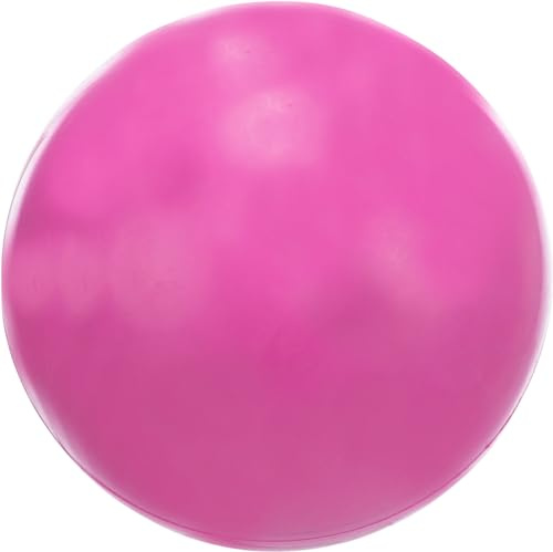 TRIXIE Hundespielzeug Ball aus Gummi, schwer, geräuschlos – ø 7 cm, pink | Motiviert zu Bewegung und Spiel – ideal zum Werfen, Fangen und Tragen, drinnen wie draußen einsetzbar
