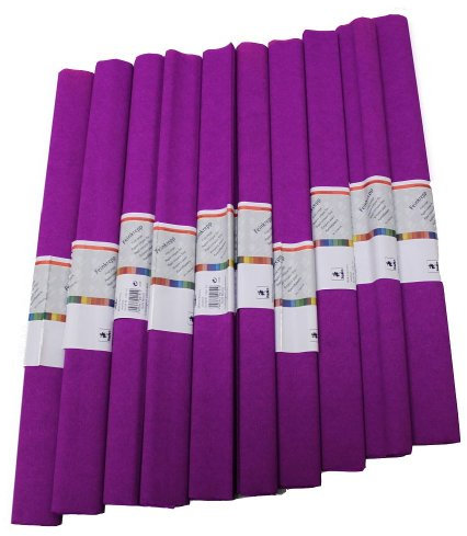 Krepp Papier 50 x 250 cm, verschiedene Farben(lila), 1 Stueck (10 Rolle)