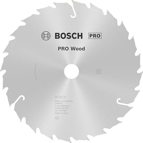 Bosch Professional 1x Lama per sega circolare Speedline Wood per Legno, Pannelli in truciolato, Ø 190 x 20/16 x 2.2 mm, 24 Denti, Accessori per Sega Circolare, 190 x 2.4/1.6 x 24 mm