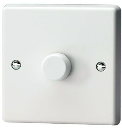 Varilight V-Pro JQP401W 1-Gang 2-Way Push-On/Off Rotary Led Dimmer 1 x 0-120W (1-10 LEDs)