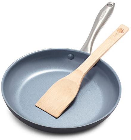 GreenPan CW0005078 Lima Healthy, céramique, sans PFAS antiadhésif, aluminium anodisé dur, poignées en acier inoxydable, gris