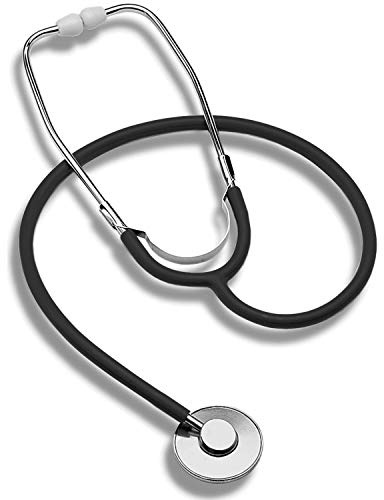 MABIS Spectrum Series Single Head Cardiology Stethoscope, Nursing and Clinical Use Stethoscope, Lightweight, 30 Inch, Black (Pack of 100)
