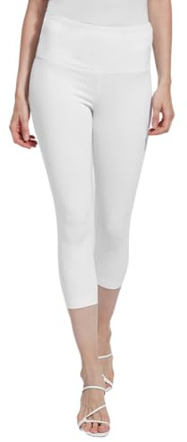 Lyssé Women's Denim Capri Legging Pants, White, S