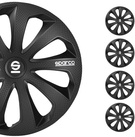 Satz Sparco Radzierblenden Sicilia 14-Zoll Schwarz/Karbon