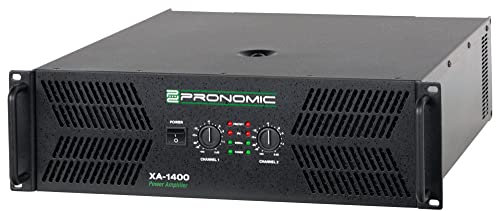Pronomic XA-1400 Endstufe - Stereo-Leistungsverstärker mit 2x 3000 Watt an 2 Ohm - Lüfter automatisch gesteuert - 2 x XLR Eingang 2 x XLR parallel Ausgang und Schutzschaltungen - Schaltungstype H