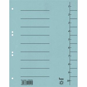 Bene Trennblätter A4 250g/qm blau VE=100 Stück