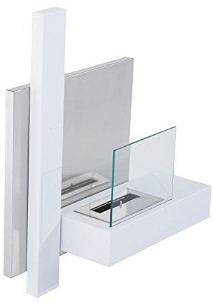 HOMCOM Caminetto a Bioetanolo Realizzato in Acciaio Inossidabile con 1 Serbatoio 0.9LT 75 x 22 x 63cm