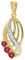 My Gold Damen Anhänger Gold 333 Mit Rubin (Ohne Kette) Echtes Gelbgold (8 Karat) Steinanhänger Edelstein & Diamant 0,01ct. 23mm x 8mm Our Lady V0007323