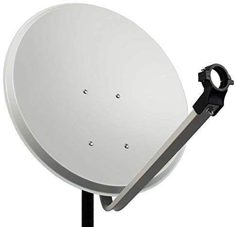 PremiumX PXA60 Satellitenschüssel 60cm Aluminium Hellgrau Satellitenantenne SAT Spiegel mit LNB Tragarm und Masthalterung