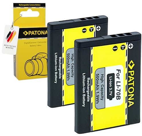 PATONA 2X Akku Ersatz für Olympus Li-70b Batterie Kompatibel mit Olympus FE-4020 FE-4040 FE-5040 X-940 D-700 D-705 D-710 D-715 VG-110 VG-120 VG-130 VG-140 VG-150 VG-160