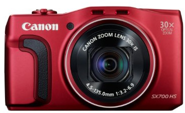 Canon PowerShot SX700 Digitalkamera (16,1 MP, 30-Fach Opt. Zoom, 7,5cm (3 Zoll) LCD-Display, NFC, Full HD) rot