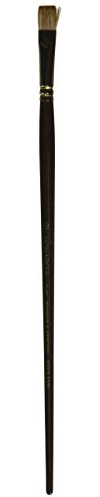 Winsor & Newton Monarch Flat Long Handle Brush, Size 12, Brown