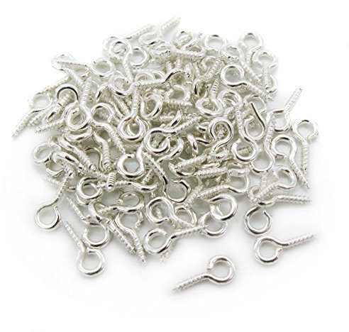 100 Tige piton à vis création fimo 10mm - Argenté