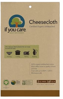 IF YOU CARE 72x36-Inch Cheesecloth, Unbleached, 2-Square Yards (Pack of 6)