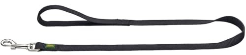 HUNTER Hundeführleine | Nylon, mit Handschlaufe, witterungsbeständig und pflegeleicht, Farbe: Schwarz, Größe: 15/110