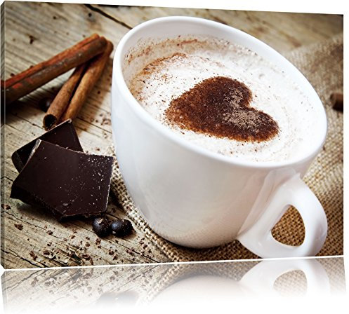 Pixxprint Coffee Kaffe Kaffeebohnen Kaffeesack, Größe: 80x60cm, Leinwandbild, fertig gespannt, Wandbild, Dekoration, Kunstdruck, kein Poster