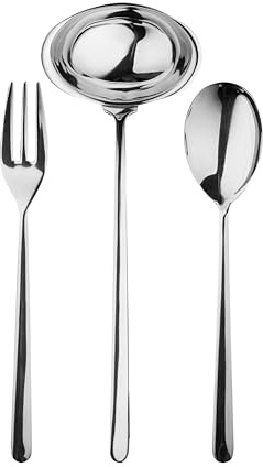 MEPRA 3-Piece Linea Serving Set, Silver