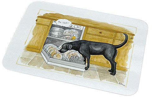 Alisons Animals Glass Worktop Protector, 40x30cm, Medium, Pre-Wash