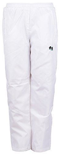 Sians Fashions Mens Bowling Trousers White Waterproof Trouser with Embroidered Bowls Bowlers Logo (Medium, White)
