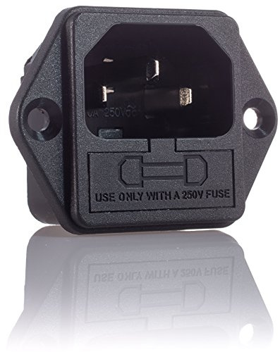Hifi Lab Kaltgeräte Einbau-Stecker C-14 Audio Buchse Kupplung Stecker inkl. 6A Sicherung