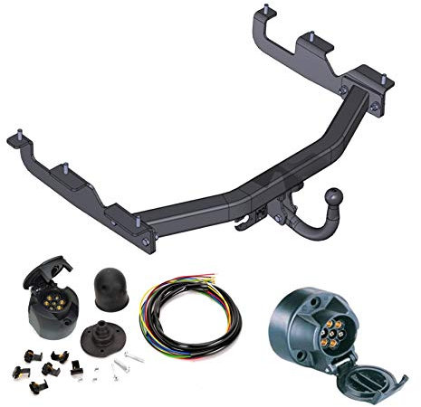 AHK Anhängerkupplung mit Elektrosatz 7 polig für Jeep Grand Cherokee II 1999-2005 Anhängevorrichtung Hängevorrichtung - starr, mit angeschraubtem Kugelkopf
