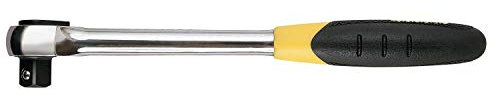 Stanley 4-85-576 Cliquet Microtough 1/4 À Ejection Rapide - Finition Chromée Pour Une Meilleure Durabilité - Poignée Bi-Matière - Cliquet À Denture Fine - Angle De Reprise 5°