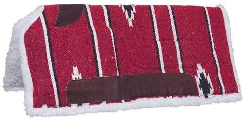 Tough 1 Sierra Cutback/Build-Up Saddle Pad/Fleece Bottom, Red/Black/Cream, 32 x 32