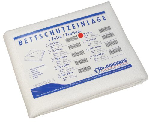 Dr. Junghans Medical 10214 Matratzen-/Nässeschutz Bettschutzeinlage, Folie/Frottee, 50 x 90 cm