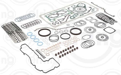 ELRING 914.975 Dichtungsvollsatz Motor mit Wellendichtring-Kurbelwelle mit Ventilschaftabdichtung ohne Zylinderlaufbuchsendichtungssatz Kompatibel mit MERCEDES-BENZ SK OM402LA OM442LA