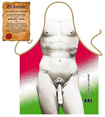 Sexy Grillschürze ! Top Scherzartikel zum Geburtstag, für Partys, Karneval,…: David XXL !! GRATIS Urkunde dabei !!