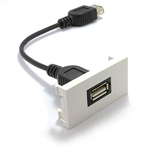 kenable Faceplate Module USB 2.0 Type A Socket Panel Mount Stub [USB Type-A Socket]