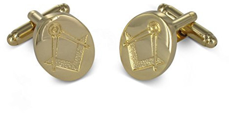 TEROON Manschettenknöpfe Freimaurer Logo 18kt vergoldet
