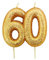Anniversary House Metallic Gold Glitter Candle, Number 60, 60th Birthday Cake Topper, 7 Centimeters, AHC208