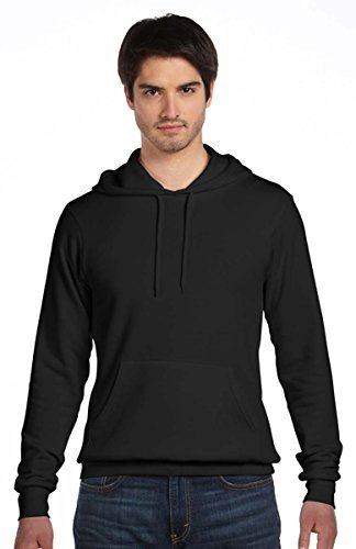 Bella+Canvas Mens Poly-Cotton Fleece Pullover Hoodie 3719 -Black S