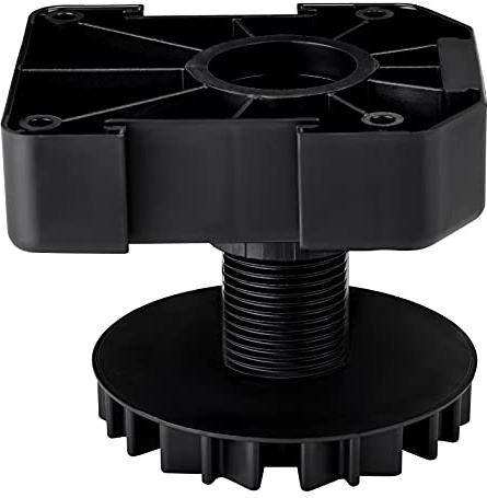 SOTECH Lot de 40 pieds de meuble, pieds de plinthe, pieds réglables, 55 mm Noir réglable en hauteur | Peut supporter jusqu'à 500 kg | Ensemble complet comprenant des patins de base et des clips de