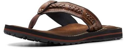 Clarks womens Fenner Nerice Flip Flop, Honey Synthetic, 9 US