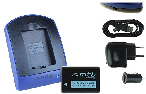 Batterie + Chargeur (USB/Auto/Secteur) pour DMW-BMB9 // Panasonic Lumix DMC-FZ40 FZ45 FZ60 FZ70 ... / Leica V-LUX 2, 3... v. liste!