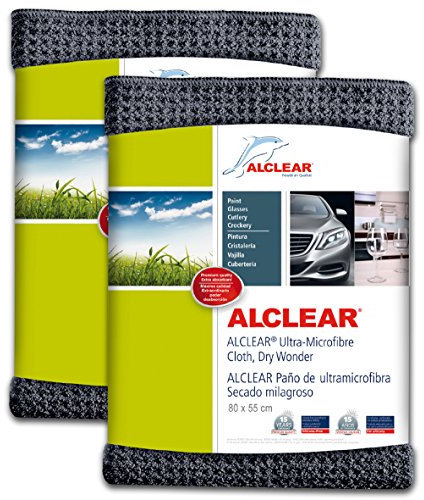 ALCLEAR 820901M Microfasertuch, Trockenwunder, 80 x 55 cm, anthrazitgrau 2 Stück