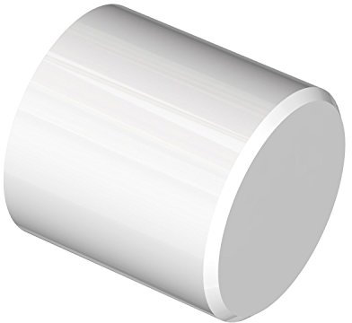 Flairdeco Endstücke für 20 mm Ø Gardinenstange, Kappe, Metall, Weiß, 2 Stück