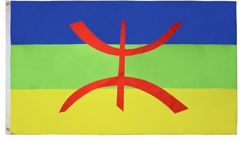 AZ FLAG - Drapeau Kabylie - 150x90 cm - Drapeau Kabyle - Algérie Berbère 100% Polyester Avec Oeillets Métalliques Intégrés - Pavillon 110 g