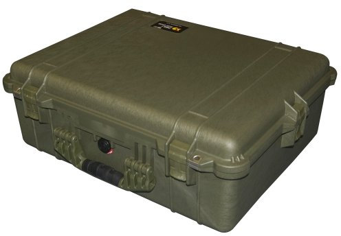 PELI 1600 Schützender Wasserdichter Transport Koffer, IP67 Wasser- und Staubdicht, 46L Volumen, Mit Schaumstoffeinlage (Anpassbar), Farbe: Olivgrün/OD Green