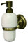 Bisk 02213 Deco Ceramic Soap Dispenser in Antique Brass Holder, 8 x 11.5 x 20 cm