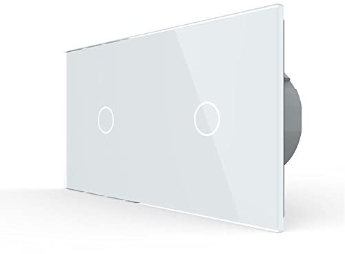 Lichtschalter Glas Touchscreen Doppeldimmer VL-C701D/C701D-11-A in Weiß NEU
