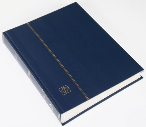 64 weiße Seiten LEUCHTTURM Einsteckalbum Einband blau geteilte Einsteckstreifen