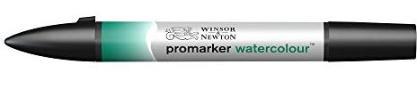 Winsor & Newton 0201522 Aquarellmarker - 2 Spitzen, Pinsel- und feiner Spitze, lichtecht, hochpigmentierte Aquarellfarben für Kalligrafie, Zeichnungen - Phthalogrün