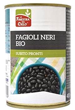 La Finestra Sul Cielo Fagioli Neri in Scatola Biologici - Perfetti per Piatti a Base di Fagioli - 400 g