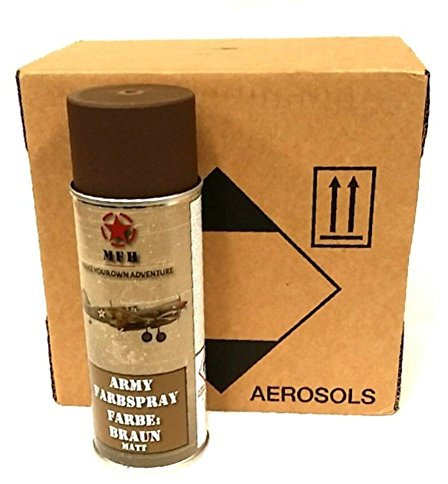 6 DS BW Army Farbspraydosen Sprüh Armeelack a. 400ml 12,98 ?/Liter braun matt