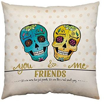 Sugar Skulls Baumwollkissen Friends Kissen, Baumwolle, Mehrfarbig, 40 x 40 cm