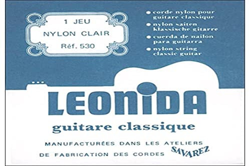 Savarez 656107 Saiten für Klassikgitarre Leonida 530 Satz Nylon blank, Bass versilbert Kupferdraht Normal Tension